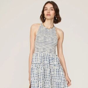 Madewell Shibori Halter Tiered Midi Dress MEDIUM